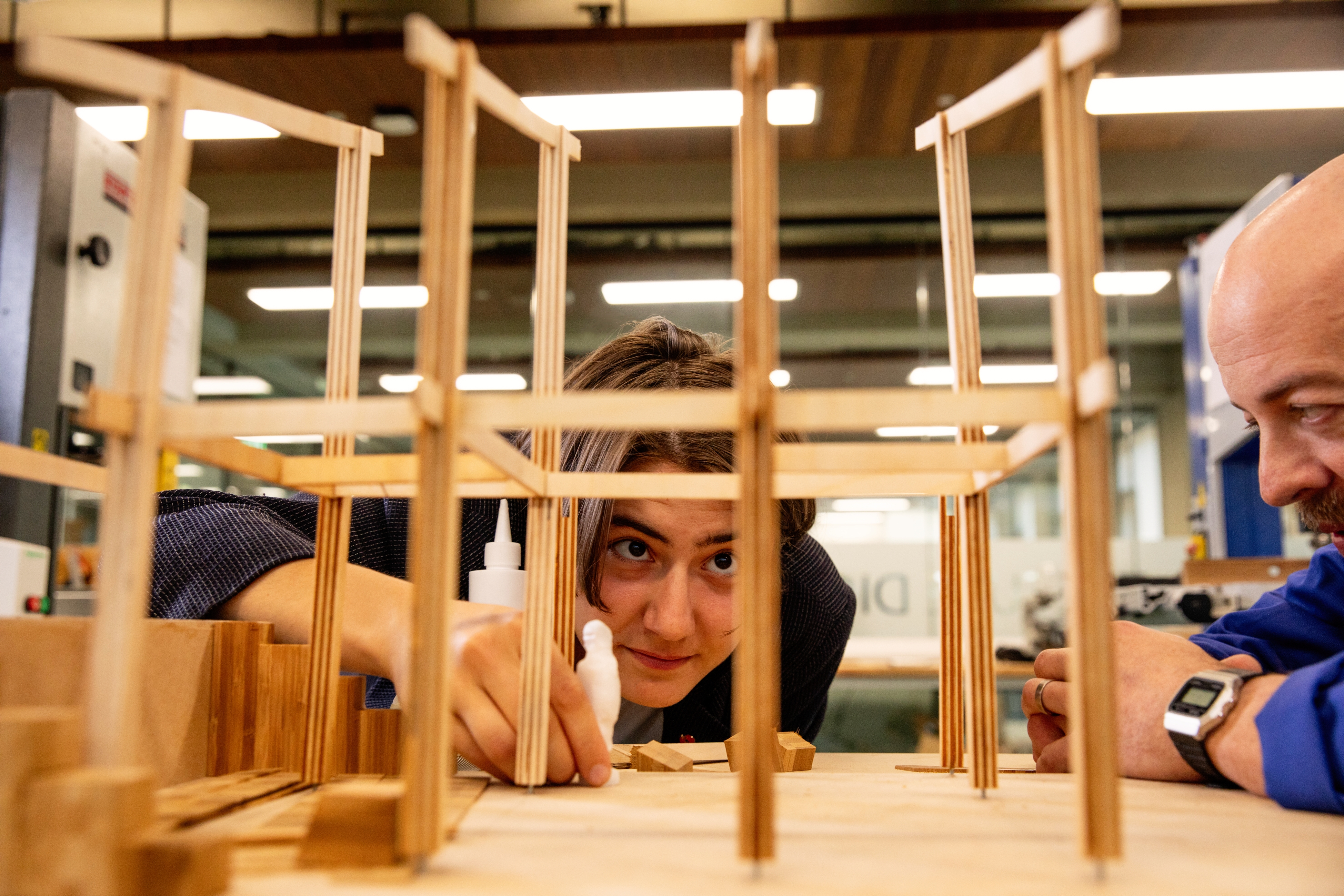 Student with staff at the Faculty of Architecture. Photo Credit: University of Cambridge